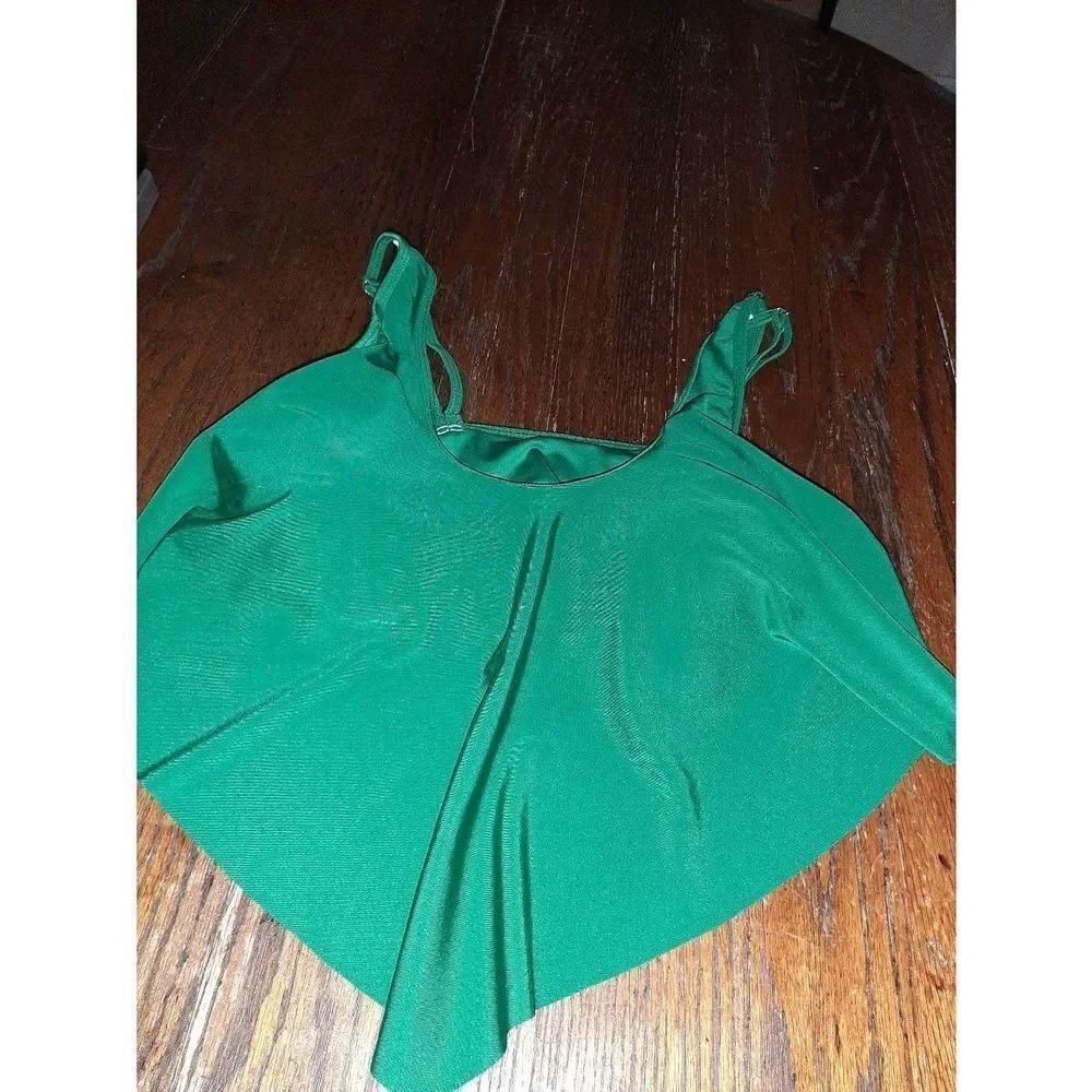Small Green Hankerchief Style Bikini Swimsuit Bathing Suit Swimwear Top